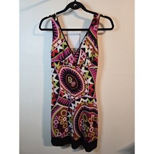 Vintage Taboo‎ Y2K Psychedelic Mod Mini Dress Geometric Print Women's Small